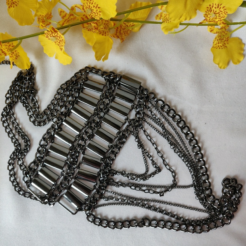 EUC Multi Strand Layered Statement Necklace